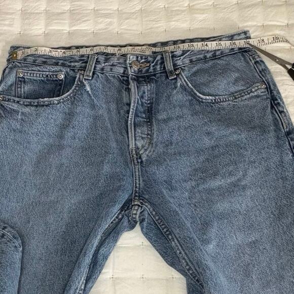 Zara Stone Wash Button Fly Jeans High Rise Straight Leg Women's 34 | Blue | EUC - Picture 8 of 11